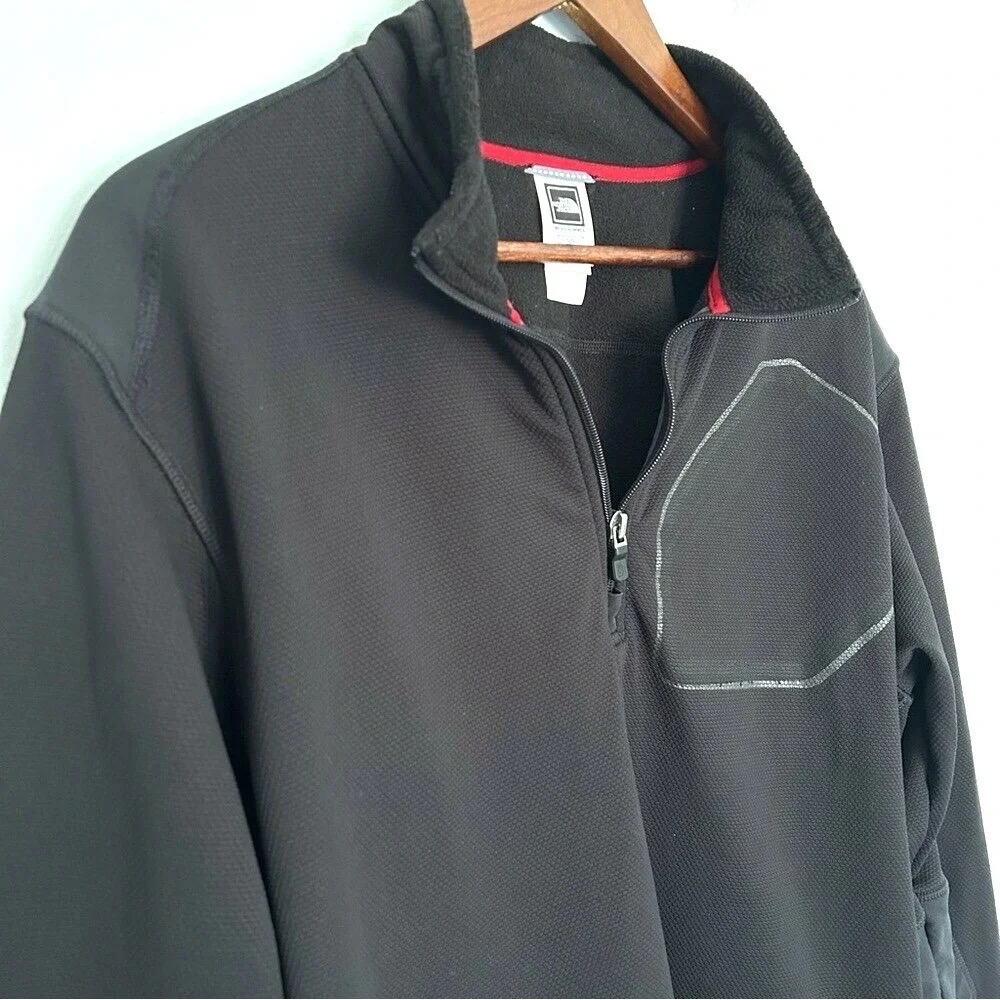 The North Face large‎ men's quarter zip lightweight pullover black jacket